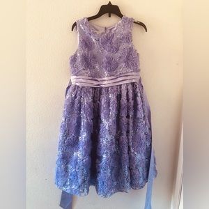 American Princess Girls Dress  Sz 16 Purple Lilac Sequins Tulle Party Formal